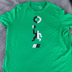 Green Nike shirt w/ Black & White Logo